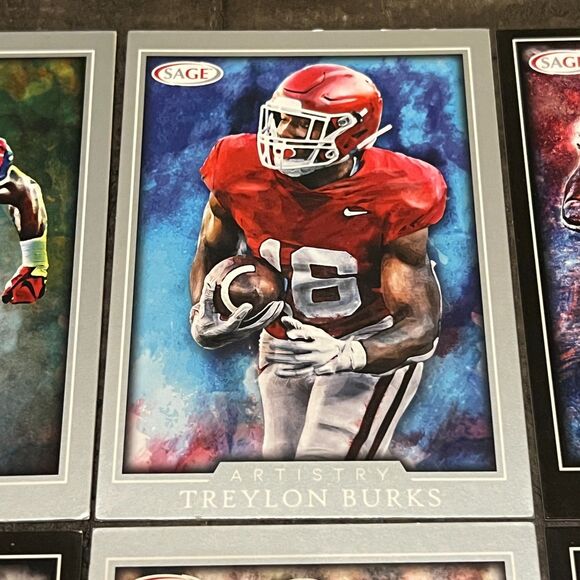 2022 SAGE Artistry Lot of 8 Cards - Burks, Price, Bell, Rivers, Haskins, Ibrahim - Picture 2 of 9